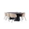 Bootcut Essgruppe Tisch schwarz und 6 berit Sthle beige.