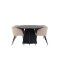 Bootcut Essgruppe Tisch schwarz und 6 berit Sthle beige.
