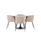 Glade Essgruppe Tisch schwarz und 4 berit Sthle beige.