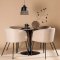Glade Essgruppe Tisch schwarz und 4 berit Sthle beige.