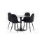 Glade Essgruppe Tisch schwarz und 4 Polar Stühle schwarz.