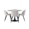 Glade Essgruppe Tisch schwarz und 4 Velvet Sthle grau.