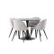 Glade Essgruppe Tisch schwarz und 4 Velvet Sthle grau.