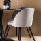 Glade Essgruppe Tisch schwarz und 4 Velvet Sthle grau.