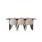 Vail Essgruppe Tisch schwarz und 6 Velvet Sthle beige.