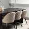 Vail Essgruppe Tisch schwarz und 6 Velvet Sthle beige.