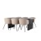 Vail Essgruppe Tisch schwarz und 6 berit Sthle beige.