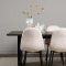 Vail matgrupp bord svart och 6 Polar stolar beige.