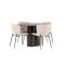 Olivia Essgruppe Tisch mocca und 4 Modesto Stühle beige.