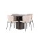 Olivia Essgruppe Tisch mocca und 4 Modesto Stühle beige.