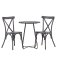 Bacong Gartenset Tisch, 2 Sthle schwarz,dunkel grau.