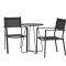 Bacong Gartenset Tisch, 2 Sthle schwarz.