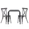 Borneo hagesett bord, 2 stoler� svart,m�rkegr�.