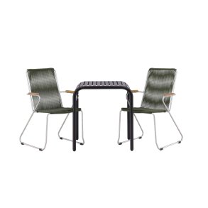 Borneo hagesett bord, 2 stoler� svart,gr�nn.