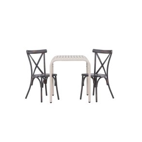 Borneo Gartenset Tisch, 2 Sthle beige,dunkel grau.
