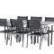 Garcia zestaw ogrodowy stł 100x200cm szary, 6 krzesła Copacabana czarny.
