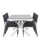 Garcia zestaw ogrodowy stł 100x200cm szary, 6 krzesła Copacabana czarny.