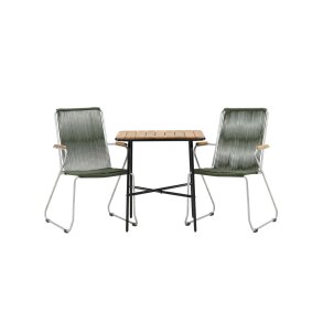 Holmbeck Gartenset Tisch, 2 Sthle natur,grn.