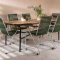 Holmbeck zestaw ogrodowy stół 90x200cm naturalny, 6 krzesła Bois zielony.
