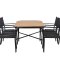 Holmbeck zestaw ogrodowy stół 90x200cm naturalny, 6 krzesła Copacabana czarny.