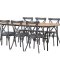 Holmbeck Gartenset Tisch 90x200cm natur, 6 Sthle Peking dunkel grau.