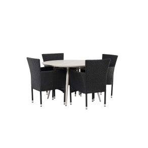 Lina haves�t bord �120cm beige, 4 stole Malina sort.