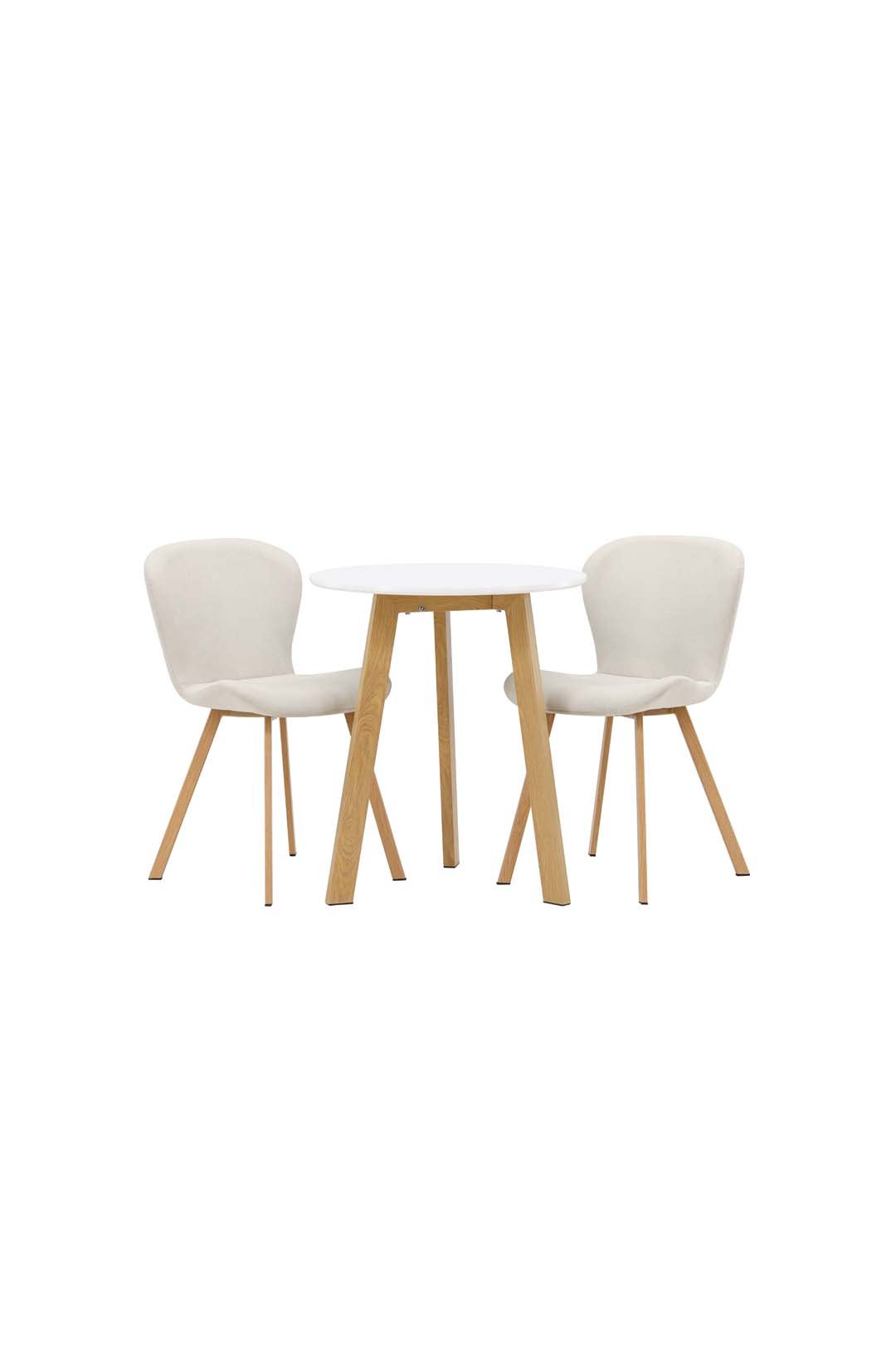 Leonora spisegrupper bord hvit og 2 Lilja stoler beige. Kjøp nå og få ...