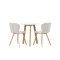 Leonora Essgruppe Tisch wei und 2 Lilja Sthle beige.