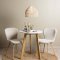 Leonora Essgruppe Tisch wei und 2 Lilja Sthle beige.