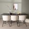 Astrid matgrupp bord svart och 6 berit stolar beige.