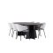 Bootcut matgrupp bord svart och 6 Evelina stolar gr.