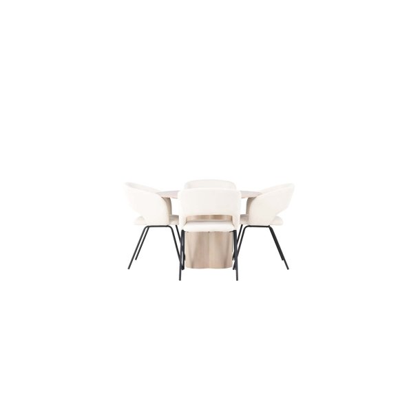 Olivia matgrupp bord whitewash och 4 Day stolar offwhite.