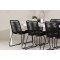 Break hagesett bord 90x205cm hvit, 6 stoler svart.