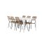 Break hagesett bord 90x205cm hvit, 6 stoler brun.