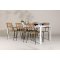 Break hagesett bord 90x205cm hvit, 6 stoler brun.