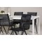 Break hagesett bord 90x205cm hvit, 6 stoler svart.