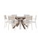 Rosario hagesett bord �140cm brun, 6 stoler beige.