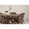 Rosario haves�t bord �140cm brun, 6 stole sort.