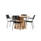 Lumpur Gartenset Tisch 120cm natur, 4 Sthle schwarz.