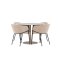 Lycke Essgruppe Tisch Ø110cm und 4 Stühle mit Armlehnen beige.