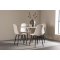 Lycke Essgruppe Tisch Ø110cm und 4 Velours Stühle beige.