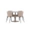 Lycke Essgruppe Tisch Ø110cm und 4 Boucle Stühle beige.