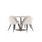 Lycke Essgruppe Tisch Ø110cm und 4 Velours Stühle beige.