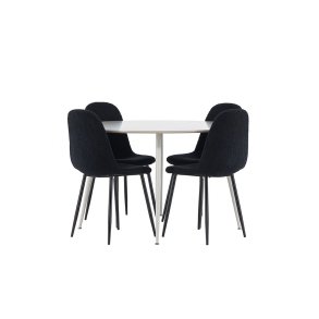 Plaza Essgruppe Tisch Ø120cm und 4 Teddy Stühle beige.