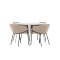 Plaza Essgruppe Tisch Ø120cm und 4 Stühle mit Armlehnen beige.