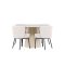 Lanzo Essgruppe Tisch Ø120cm und 4 Boucle Stühle whitewash.