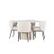 Lanzo Essgruppe Tisch Ø120cm und 4 Boucle Stühle whitewash.
