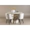 Lanzo Essgruppe Tisch Ø120cm und 4 Boucle Stühle whitewash.