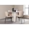 Olivia Essgruppe Tisch Ø110cm und 4 Boucle Stühle beige.