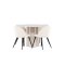 Olivia eethoek tafel �110cm en 4 velours stoelen beige.